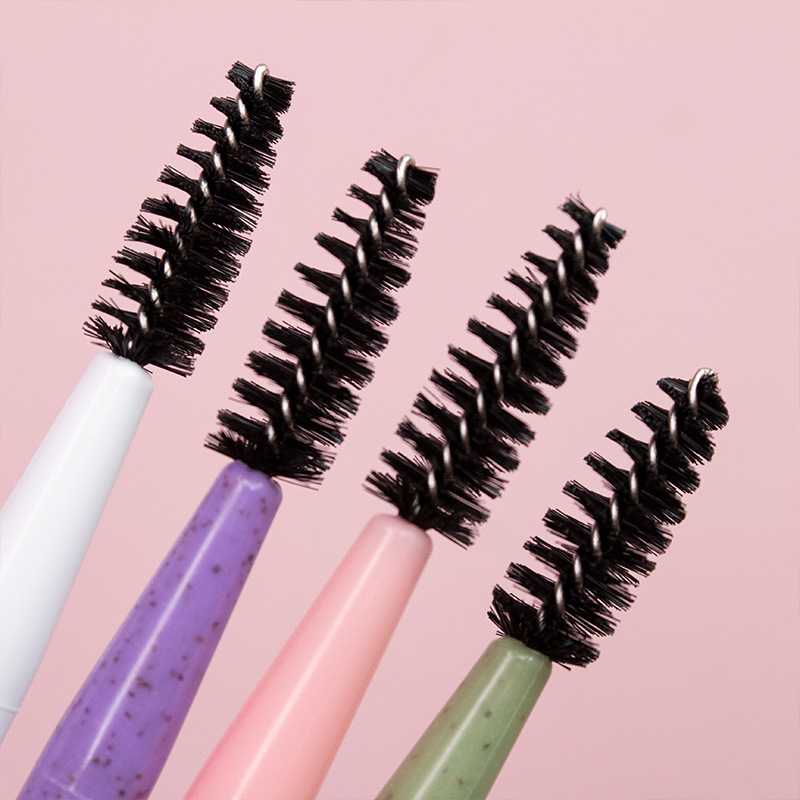 Waterproof Handy Gadget Suitable for Novices, Multi-Color Double-Ended Portable Ultra-Fine Bristle Spiral Head, Bendable Eyebrow Brush, Flat-Head Eyebrow Comb