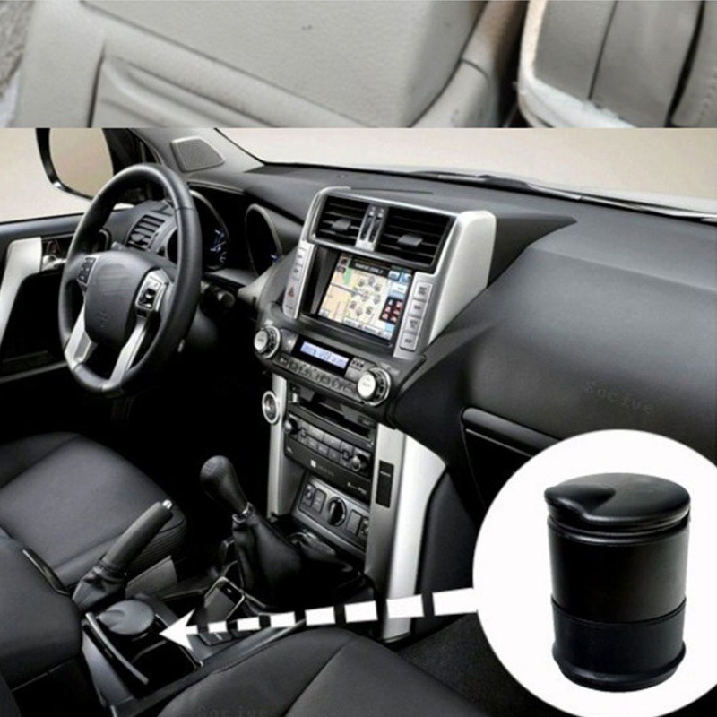 Fire-proof multi-function ashtray black independent boxed car ashtray flame retardant car universal.