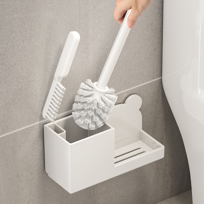 Toilet Brush Rack Wall-Mountable Toilet Brush No Dead Angle Toilet Toilet Household Cleaning Long Handle Brush suit