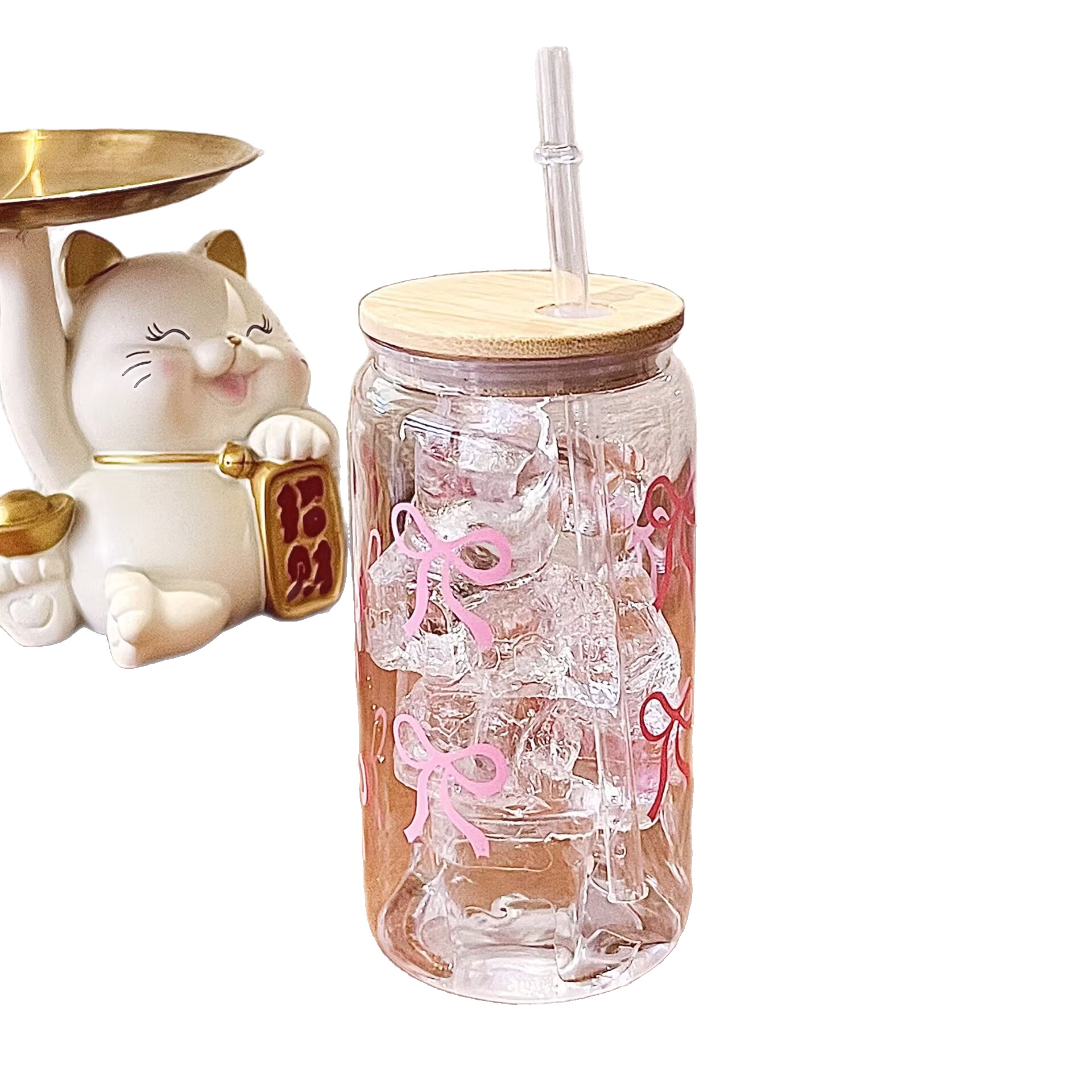 Amazon Coke Cup Bamboo Lid Straw Plastic Cup Plastic Water Cup Temu Cross-Border 16oz Water Cup Accessible Luxury and High-End Sense