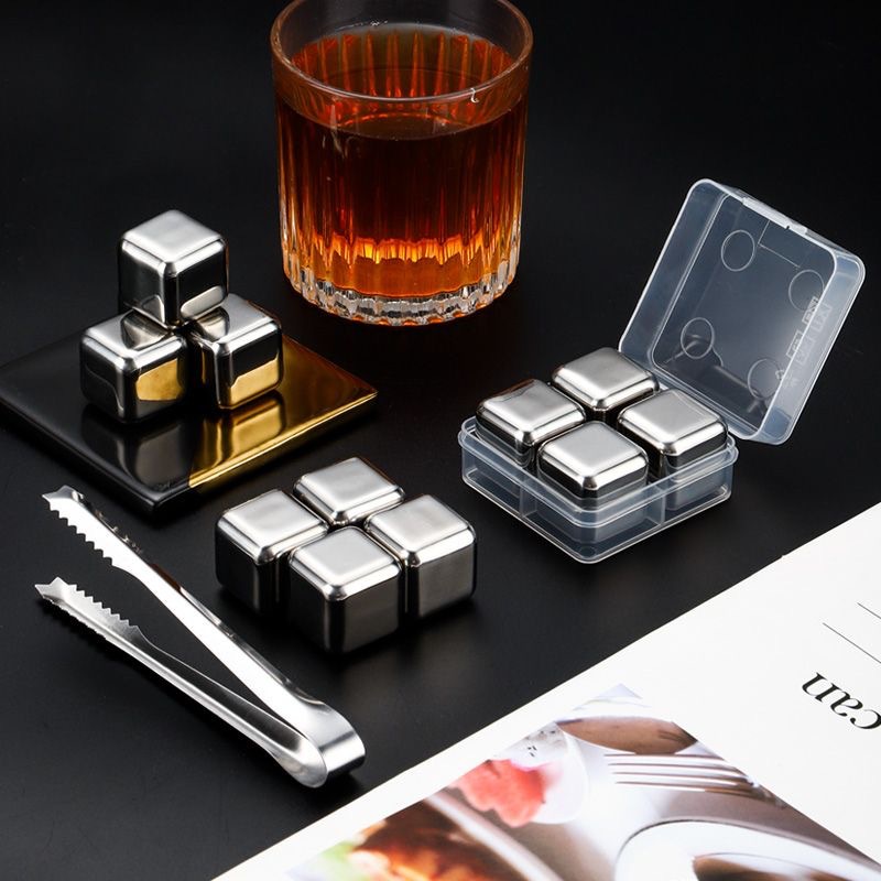 Stainless Steel Ice Cubes for Home Use, 304 Quick-Freezing Ice Particles for Beer, Whiskey, Chilling Stones, Ice Balls, Chilling Tool