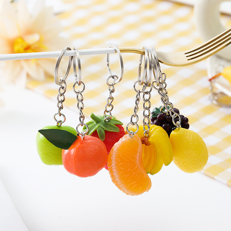 Cute fruit pendant simulation three-dimensional strawberry lemon orange cherry Cherry Cherry Cherry Fruit banana peach waxberry winter jujube