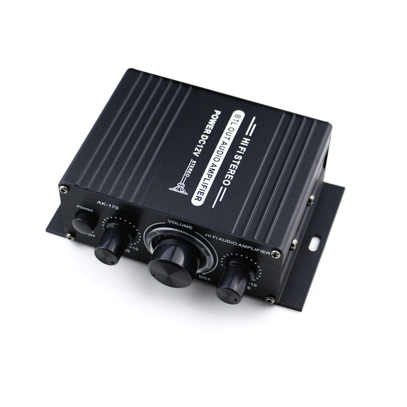 AK170 Aluminum Alloy Power Amplifier 12V Cross-border E-commerce Amazon Foreign Trade Hot Mini Power Amplifier