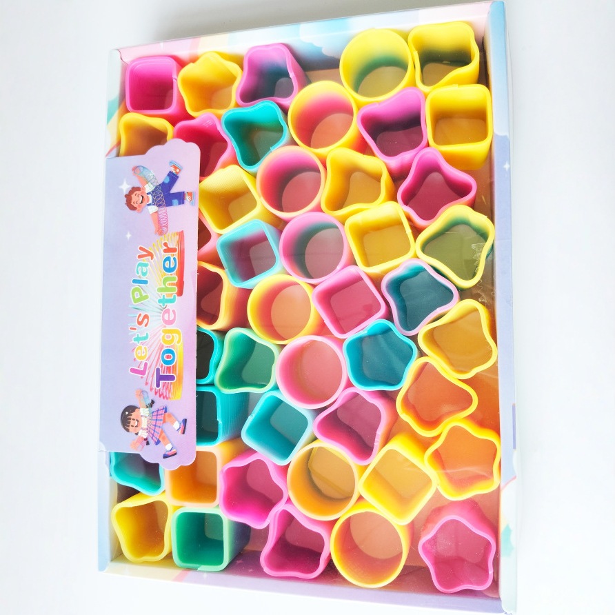 Special-Shaped Spring Ring Magic Rainbow Circle Children's Toy Educational Colorful Stacking Elastic Circle Street Stall Night Market Wholesale