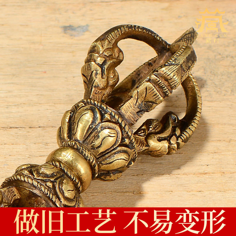 Nepalese Handmade Bronze Five-Strand Bell Pestle Vajra Pestle Copper Vajra Bell Pestle Modern Offering Vajra Pestle