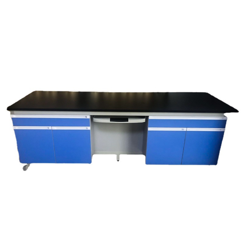 Laboratory Steel-Wood Experimental Bench All-Steel Central Test Operation Side Table Reagent Rack Ventilation Cabinet System
