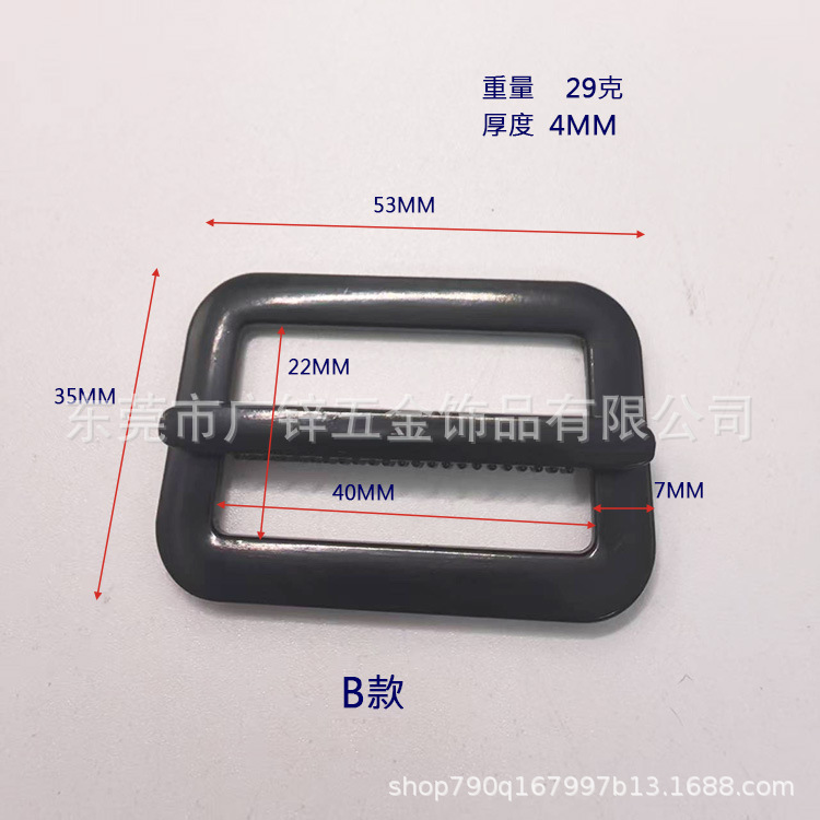 Manufacturer Supply Zinc Alloy Japanese Buckle Black Electrophoresis Webbing Buckle Luggage Adjustment Buckle Hammock Strap Accessories