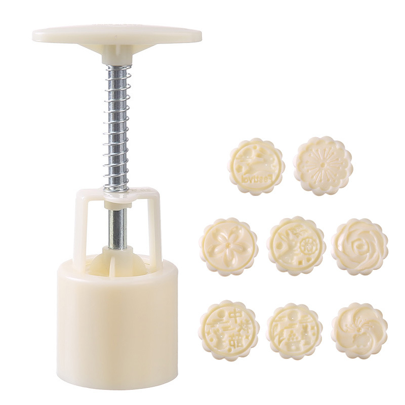 New Mid-Autumn Snowskin Mooncake Mold Home Creative DIY Three-Dimensional Mung Bean Cake Baking Embossing Grinding Tool Wholesale