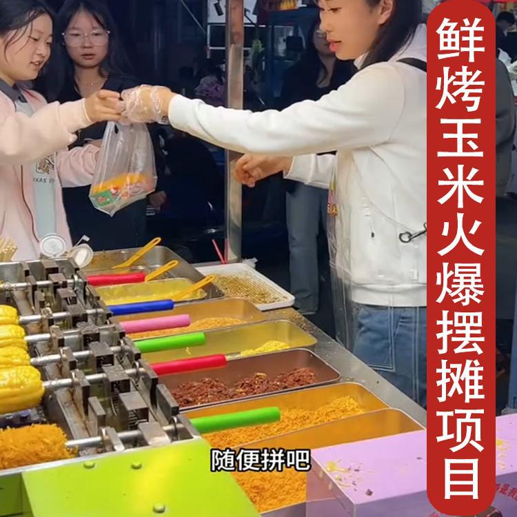 Trendy Mobile Stall Automatic Rotating Fresh Corn Roasting Machine Multifunctional Gas Barbecue Grill