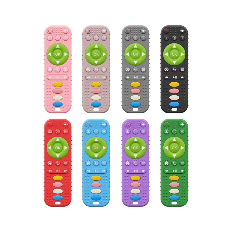 Cross-border Hot Selling Baby Silicone Gum Safety Silicone Gum Anti-eating Hand Remote Control Model Baby Silicone