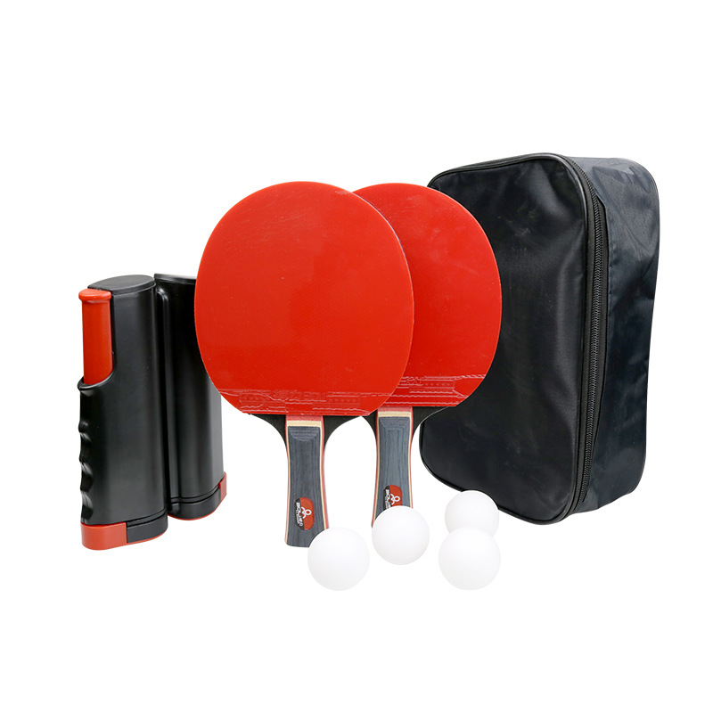 Fighting table tennis racket training entertainment two-beat four-ball with net rack suit beginner family racket horizontal racket