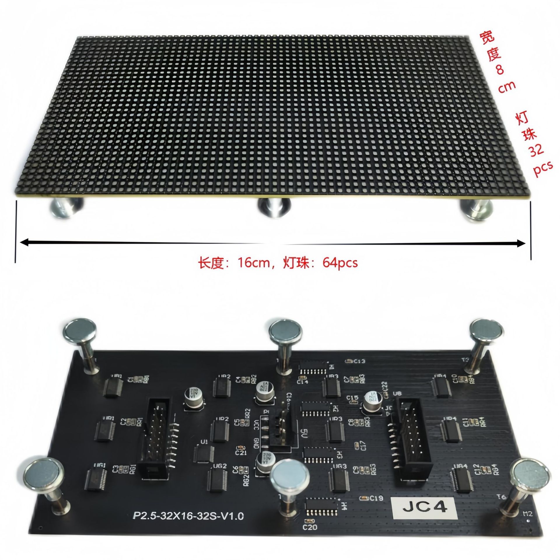 P2.5 Small Board Display Screen Module 8*8cm Indoor Module Rectangular Small Board Led Display Screen Module Customized Screen