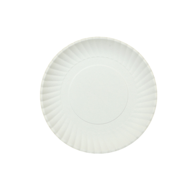 Disposable Dish Paper Plate Birthday Tableware White Cardboard Hand Drawing Party Food Display Plate Cake Tray