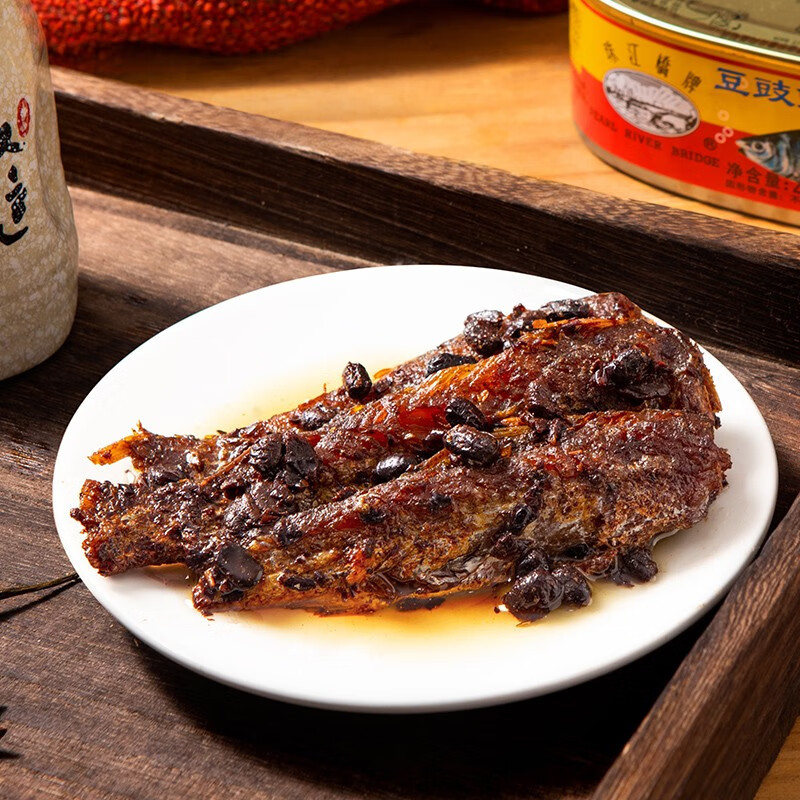 Veteran [Pearl River Bridge] Canned Douchi Dace Guangdong Specialty Instant Meal Porridge Vegetable Fish Office Outdoor