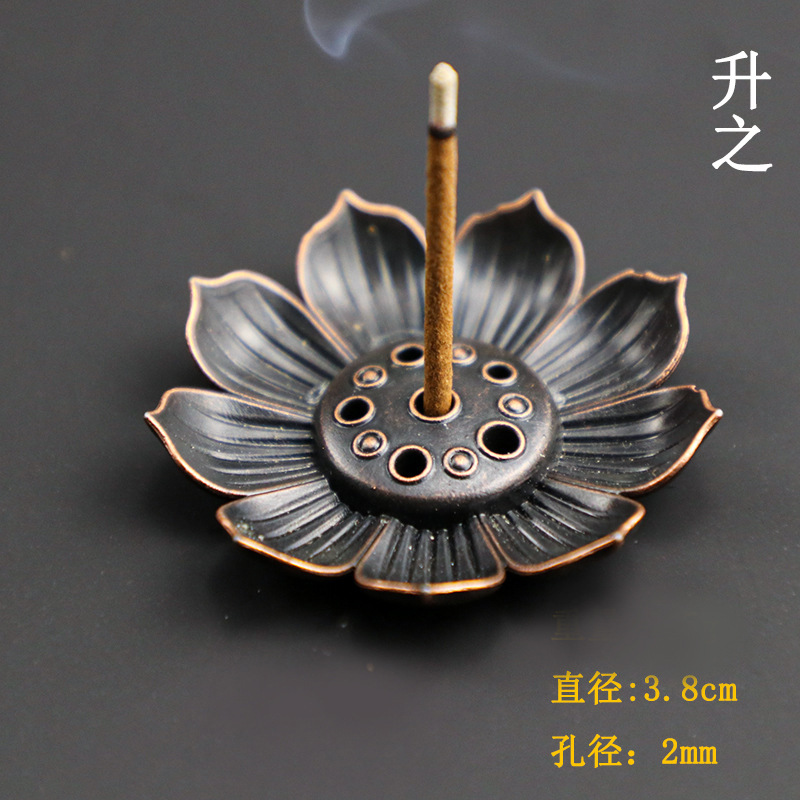 Lotus incense insert ornaments alloy lotus porous line incense base incense holder incense burner incense burner line incense accessories