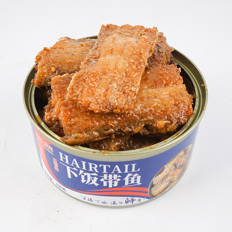 Five-Spice/Spicy Hairtail Canned 150g Seafood Cooked Ready-To-Eat Internet Celebrity Canned Snacks Whole Box Wholesale