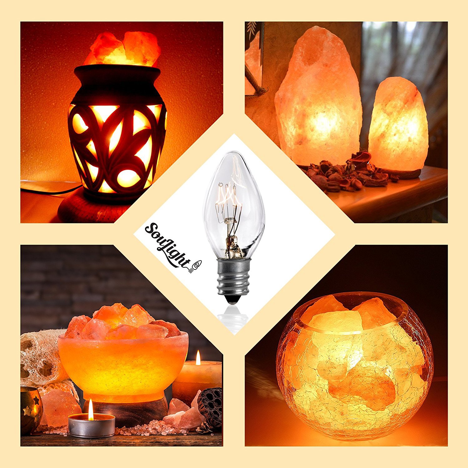 Himalayan salt lamp bulb all kinds of screw salt lamp special bulb E14 E12 screw incandescent bulb
