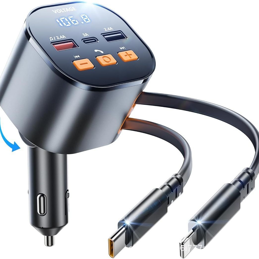 Dianyi Pd автомобильный Bluetooth Mp3 плеер, без потерь, многозадачный автомобильный зарядник 75W, быстрая зарядка, выдвижной кабель