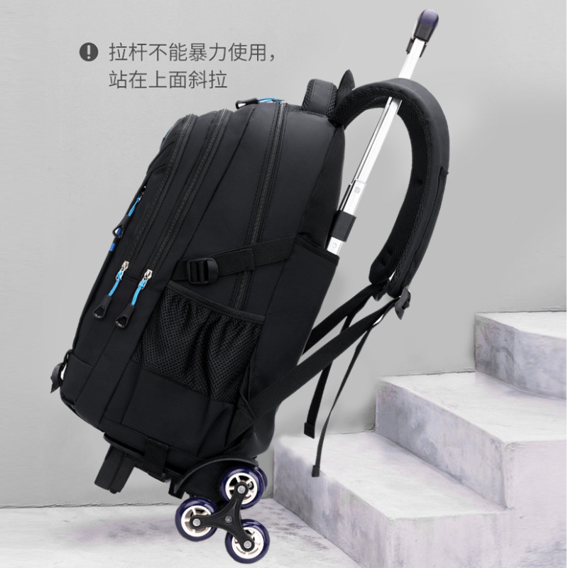 Trolley Schoolbag Primary School Student Backpack Drop Shipping Manufacturer Junior High School Primary School Boy Large Capacity Can Be Customized with Logo Cross-Border