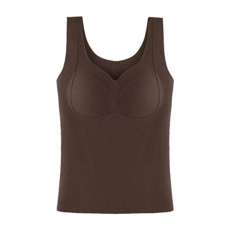 Women's Warm Vest with Pocket Chest Pad and Pocket Warm Palace Belly Protecting fleece-lined Thickened Base Underwear for Winter