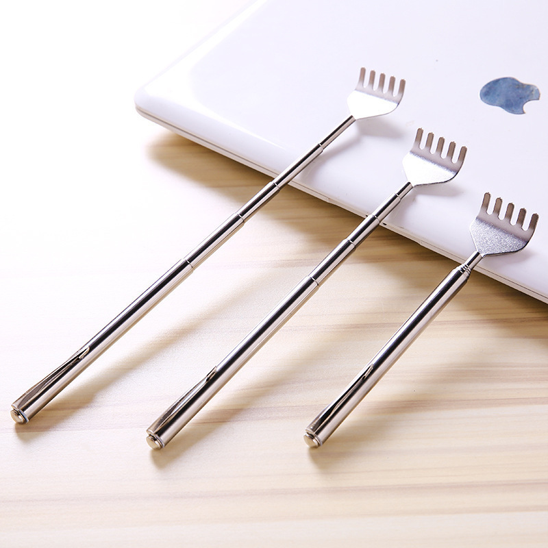 Itch-Free Telescopic Stainless Steel Fountain Pen-Type Scratching Rake Back Scratcher for Old Man