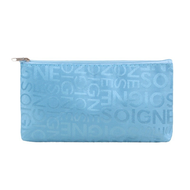 Korean Style Casual Bag Letter Jacquard Cosmetic Bag Horizontal Square Hand-held Cosmetic Bag Women's Wash Bag