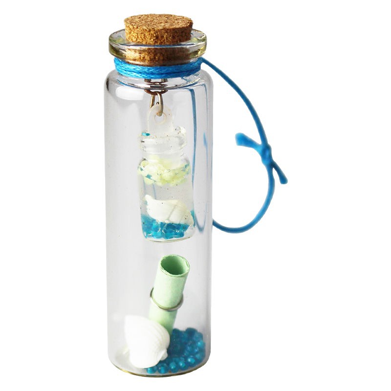 Luminous Wishing Bottle Creative Gift Colored Sand Bottle Transparent Drift Bottle Wishing Small Letter Paper Mini Lucky Glass Bottle