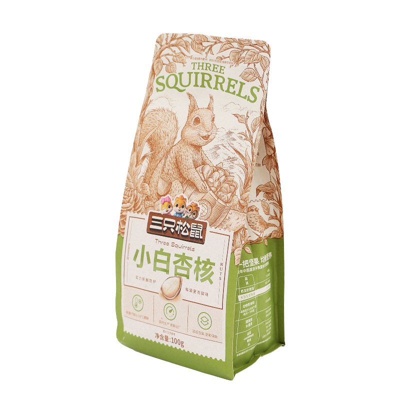 Wholesale Three Squirrels Milk Flavored White Apricot Kernels 100g Casual Snacks Crispy Satisfaction Nuts Almonds Free Shipping