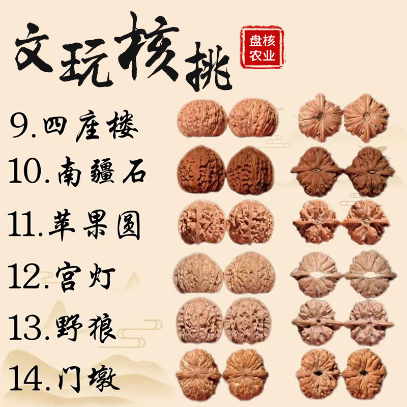 Wen play walnut official hat white lion high throw four buildings south Xinjiang stone wheat spike tiger head grinding plate lion head nuclear farmers wholesale