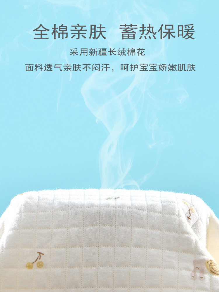 Baby Warm Jumpsuit Autumn and Winter Baby Cotton Clothes Harper Newborn Thickened Air Cotton Pajamas Winter Clothes