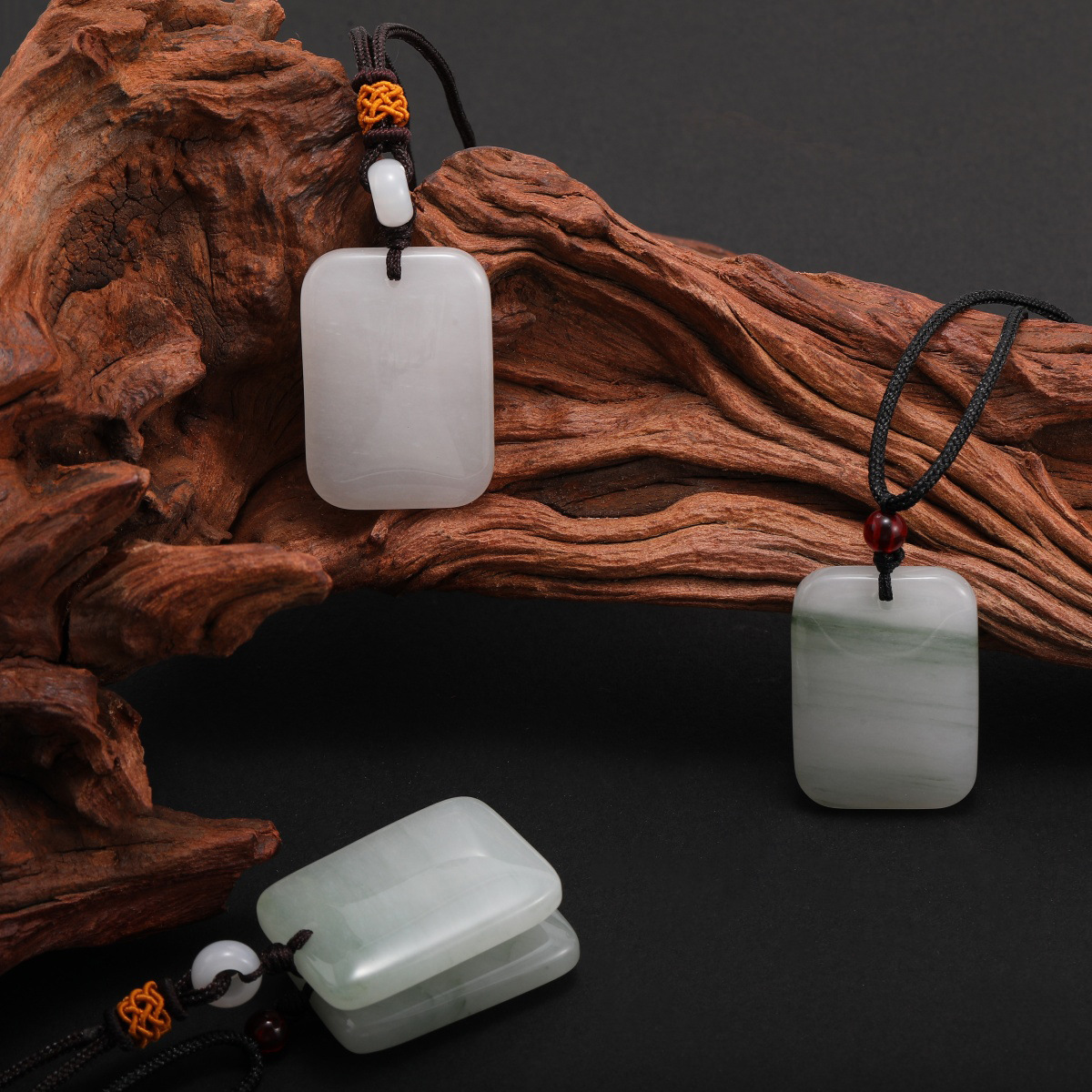 Natural Stone Raw Stone Pendant Tianshan Emerald Ping an Wu Shi Brand Tianshan Jade Pendant National Style Wholesale Factory Direct Sales Wholesale