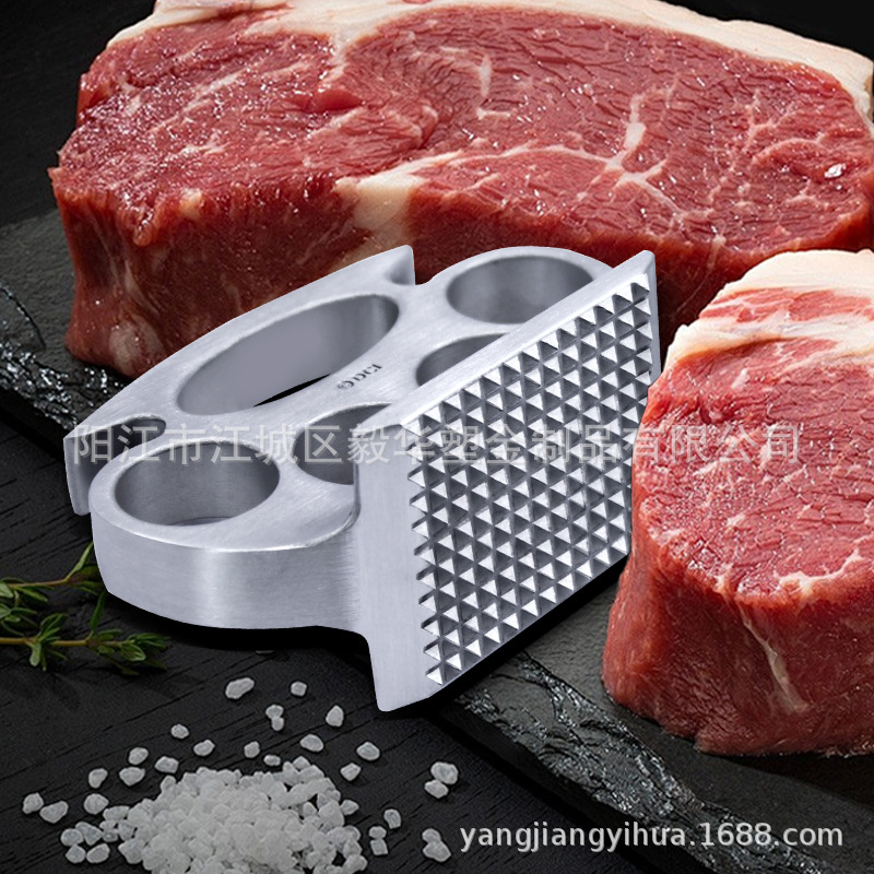 Cross-Border Exclusive Zinc-Aluminum Alloy Meat Tenderizer Creative Kitchen Gadget Meat Pounder Ring Tenderizer Meat Hammer