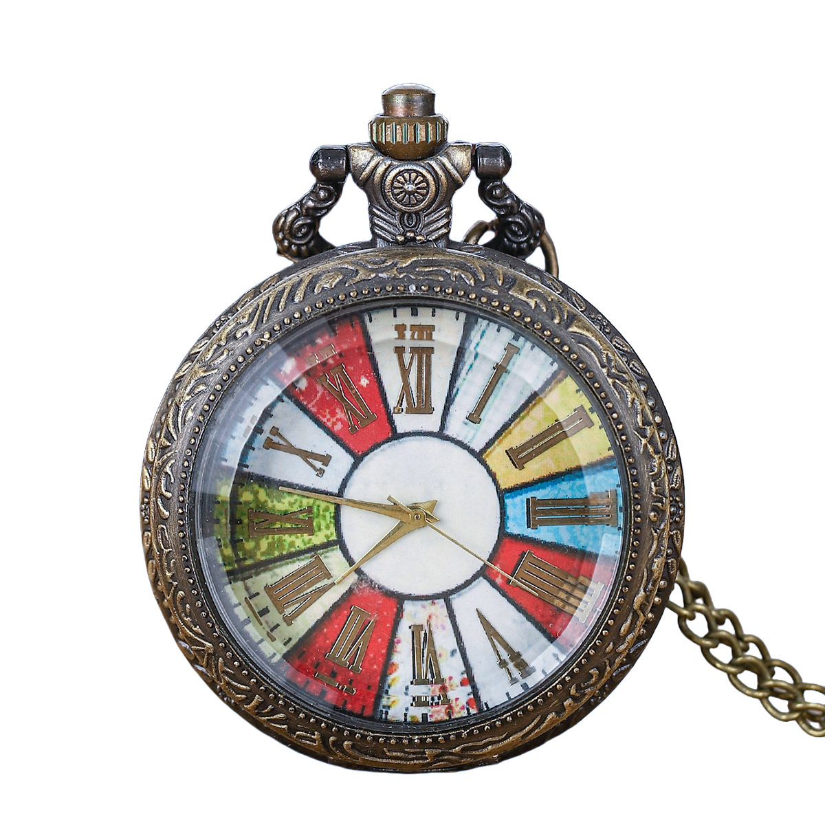 Foreign Trade Explosions Seven Colors Rainbow Roman Literal Fashion Student Couple Personality Internet Celebrant Live with Goods in stock Hanging Watch