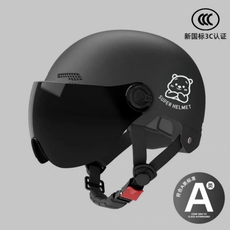 New national standard 3C certification electric motorcycle helmet men's and women's battery car four seasons universal safety helmet adult half helmet