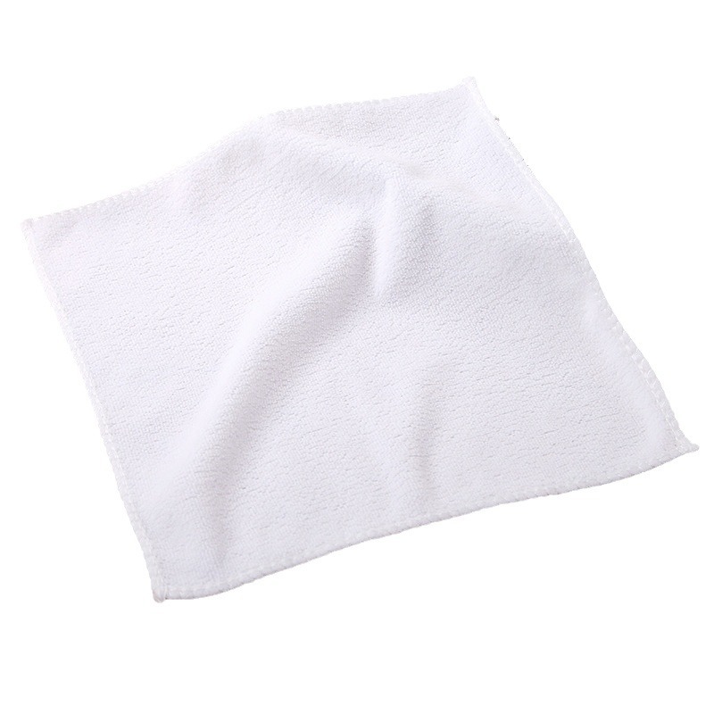 Factory wholesale white towel dishwashing small square microfiber absorbent towel promotional gifts small towel