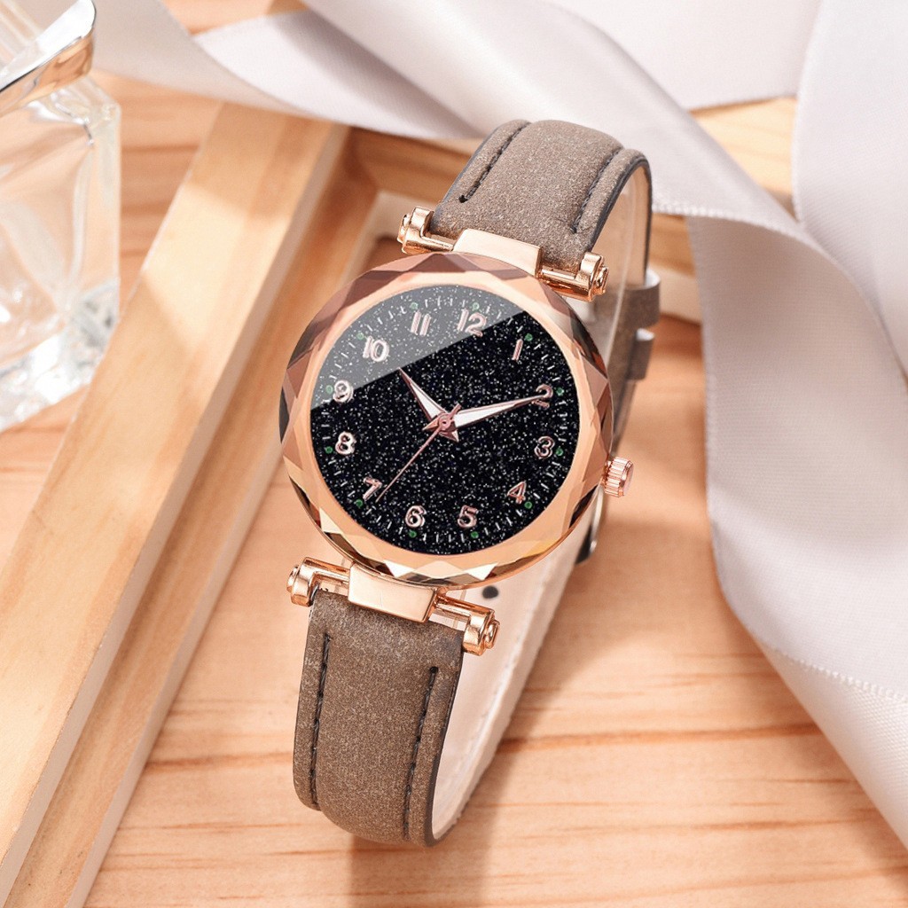 Shein Women's Watch Popular Watch Korean Style Fashion Trendy Ladies Casual Bracelet Two-Piece Set Watch Starry Sky Style