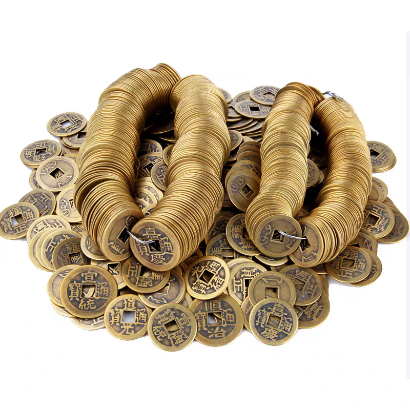 Antique Imitation Coins from the Qing Dynasty, Ten Emperors' Coins, Shunzhi, Kangxi, and Qianlong Five Emperors' Coins, Loose-Packed Threshold Housekeeping Copper Coins to Attract Wealth and Treasure