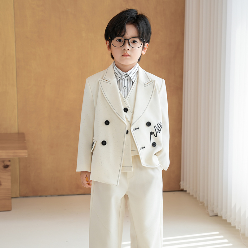 Children's Suit Suit Autum New British Gentleman One-Year-Old Flower Girl Performance Suit Boy Stage Catwalk Photography Suit