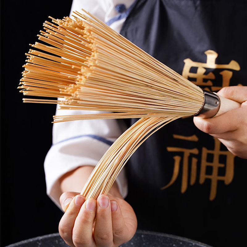 Old-Fashioned Bamboo Pot Brush Brush Pot Washing Broom Wire Thick Wire Household Bamboo Brush Hard Wire Cleaning Brush 2 Yuan Wholesale