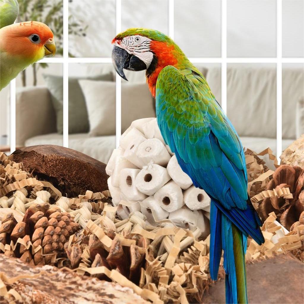 in stock to relieve boredom natural chewing grass ball birds palm leaf rattan play to relieve boredom chewing bird supplies