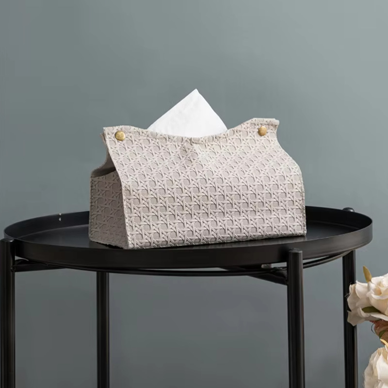 Scandinavian Style Ins Leather Tissue Box Internet Celebrity Accessible Luxury Artistic Tissue Box Living Room Coffee Table Napkin Storage Box