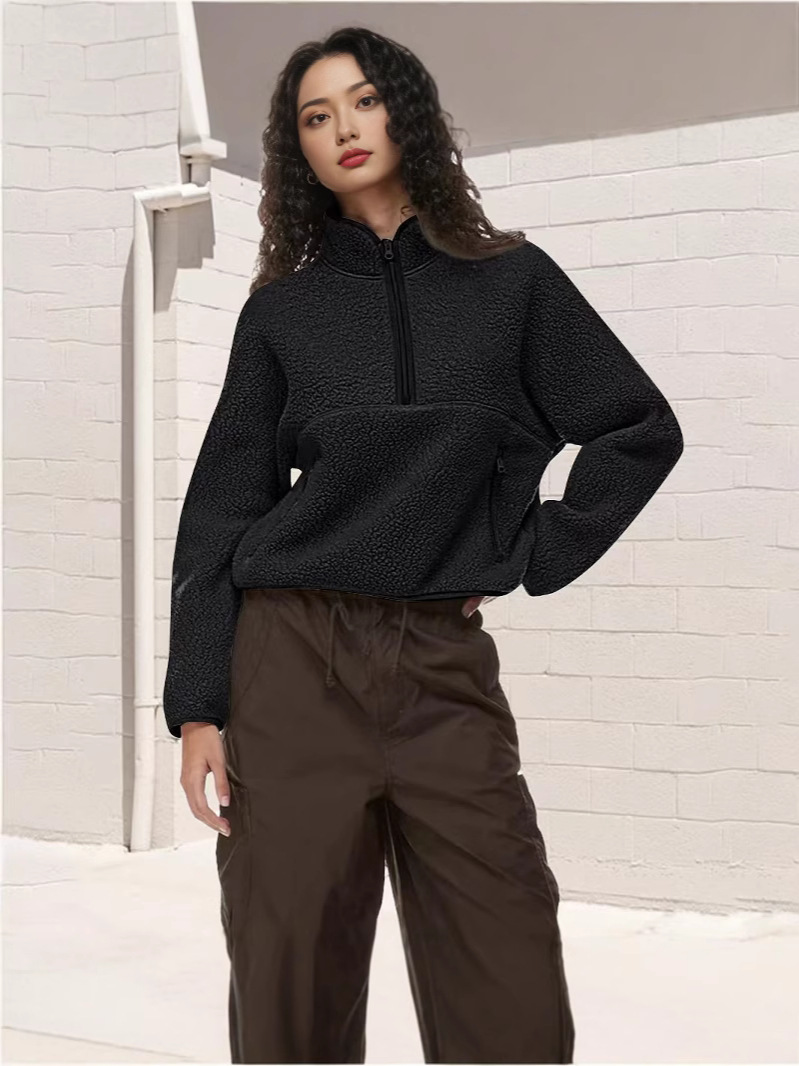 Versatile Women's Tops Casual Women's Half-Zip Loose Sweatshirt Tops for Women