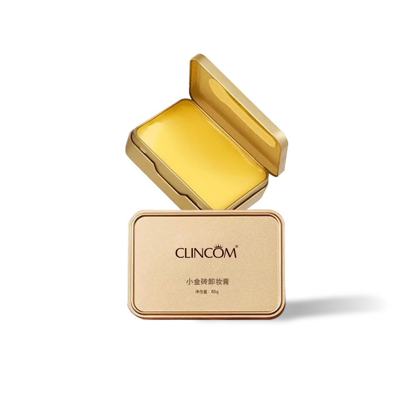 Oem/Odm Small Gold Brick Makeup Remover Cream Plant Extract Mild Emulsifying Eye Lip Face Three-In-One Deep Cleansing Cream