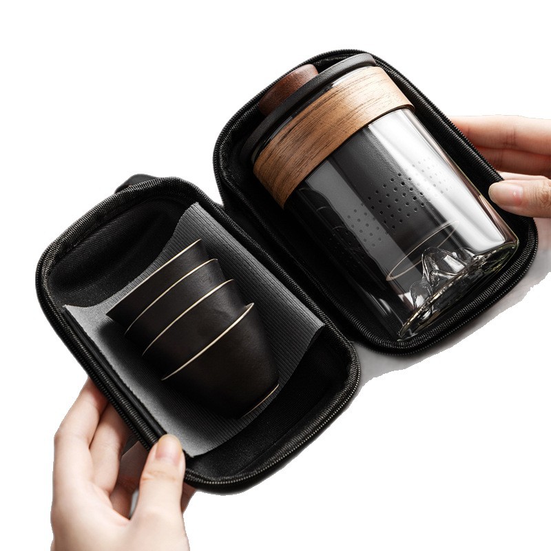 High-End Portable Outdoor Travel Tea Set Kung Fu Teapot One Pot Three Cups Quick Cup Company Event Gift