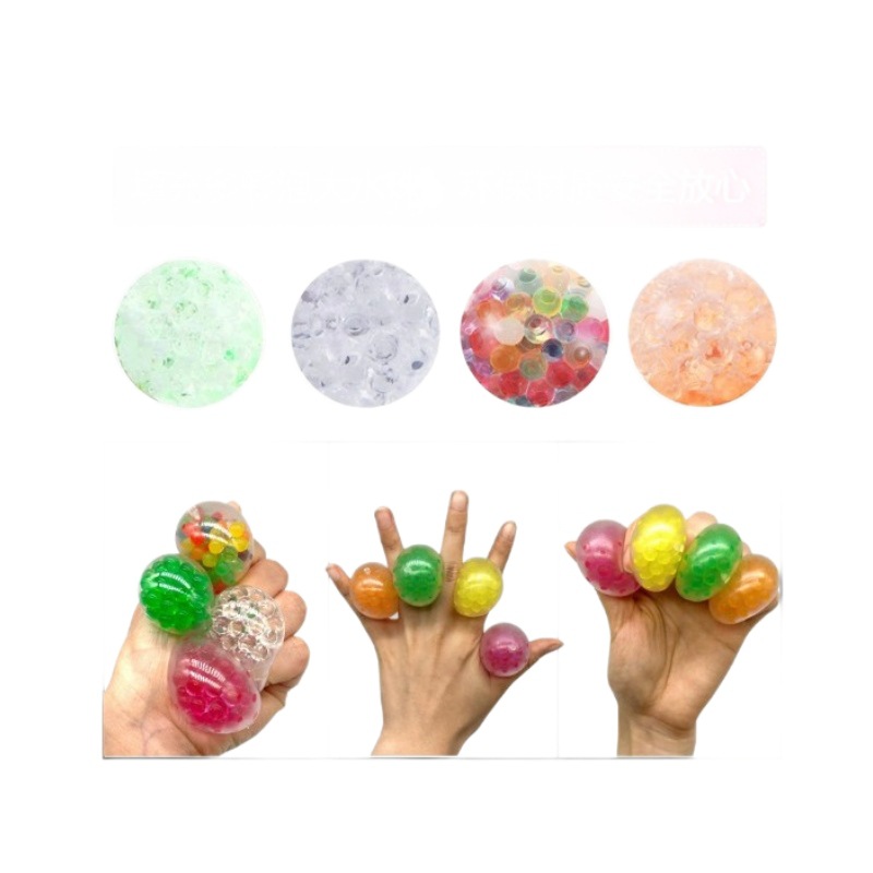 Water Bead Ball Squeeze Toy 3.5cm Tpr Soft Rubber Adult Squeeze Ball Grape Ball for Kids