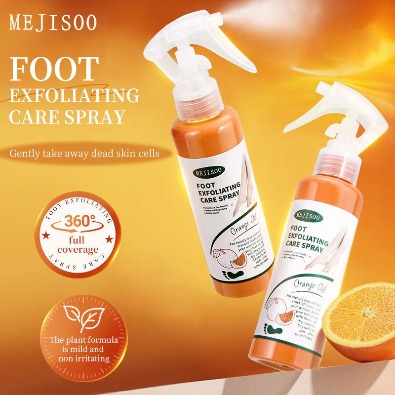 Cross-Border Turmeric Vc Exfoliating Spray Foot Exfoliation Cleansing Exfoliation Moisturizing Smooth Foot Spray Export