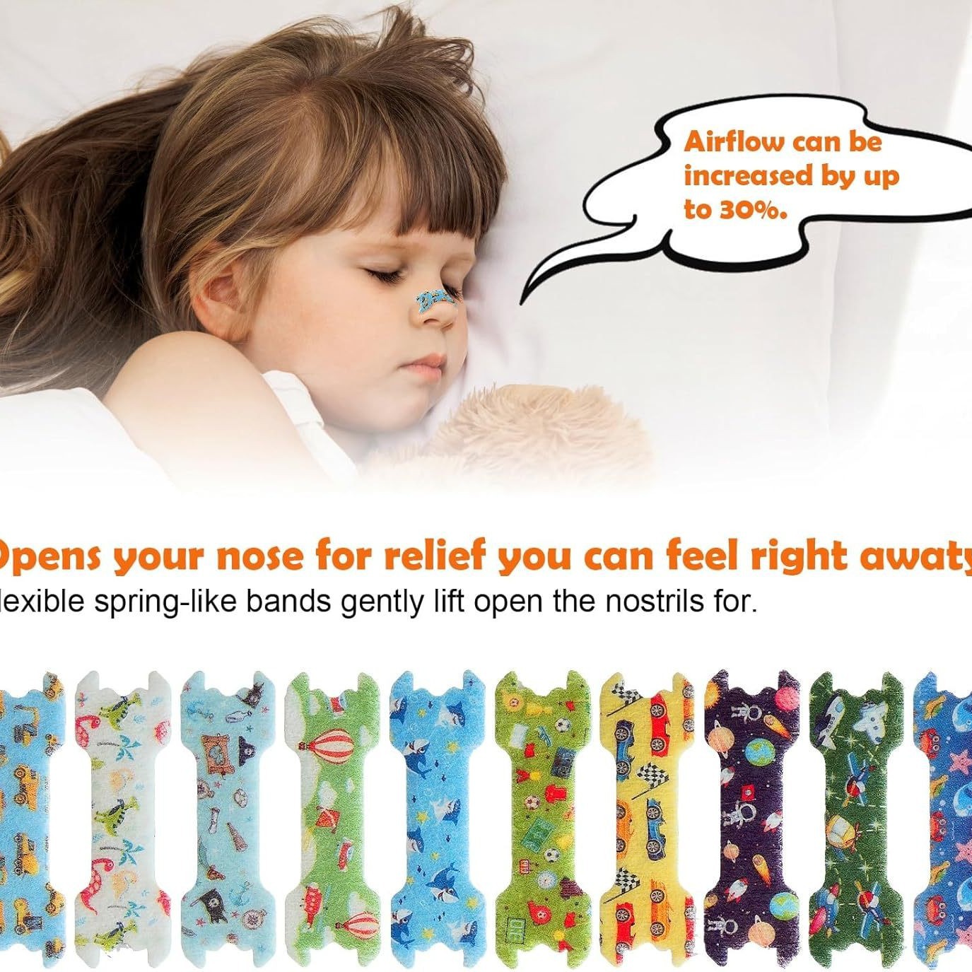 Cross-border Children's Ventilation Nose Sticker Cartoon small size Children's Nasal Sticker Relieve Breathing Snoring Strip Children's Sleep Nose Sticker