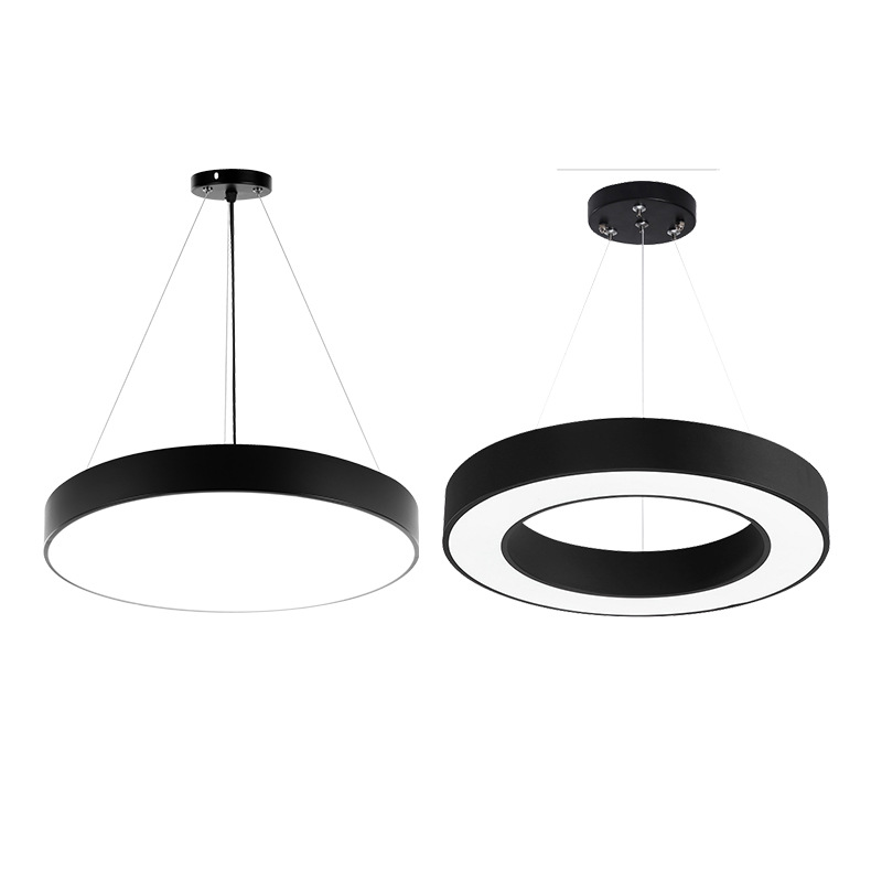 led office chandelier solid round office light hollow round chandelier gym mall ceiling light