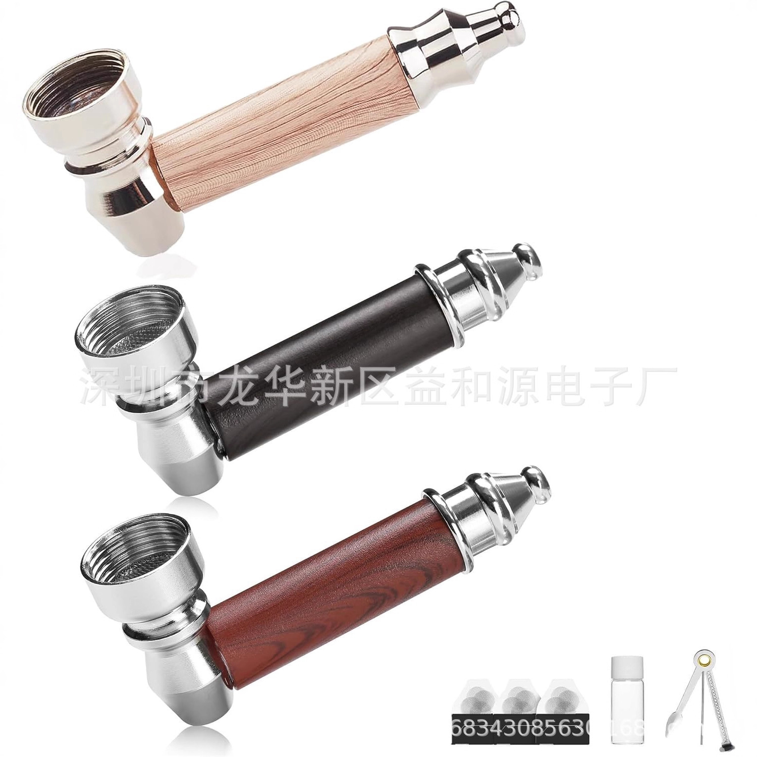 Nine-Piece Zinc Alloy Detachable Combination Set Pipe with Wood Grain Appearance, Separate Pipe, Hot-Selling for Export