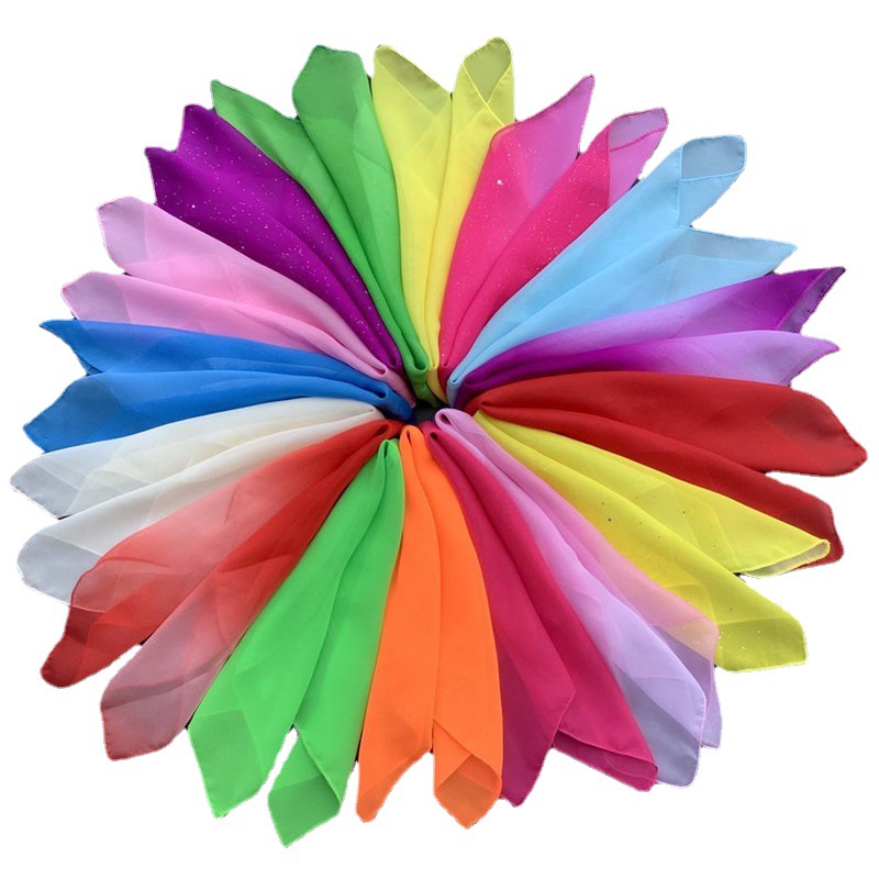 Self-produced direct sales dance handkerchief handkerchief scarf square scarf Jiaozhou Yangko dance scarf wind crisp rain memory chiffon scarf